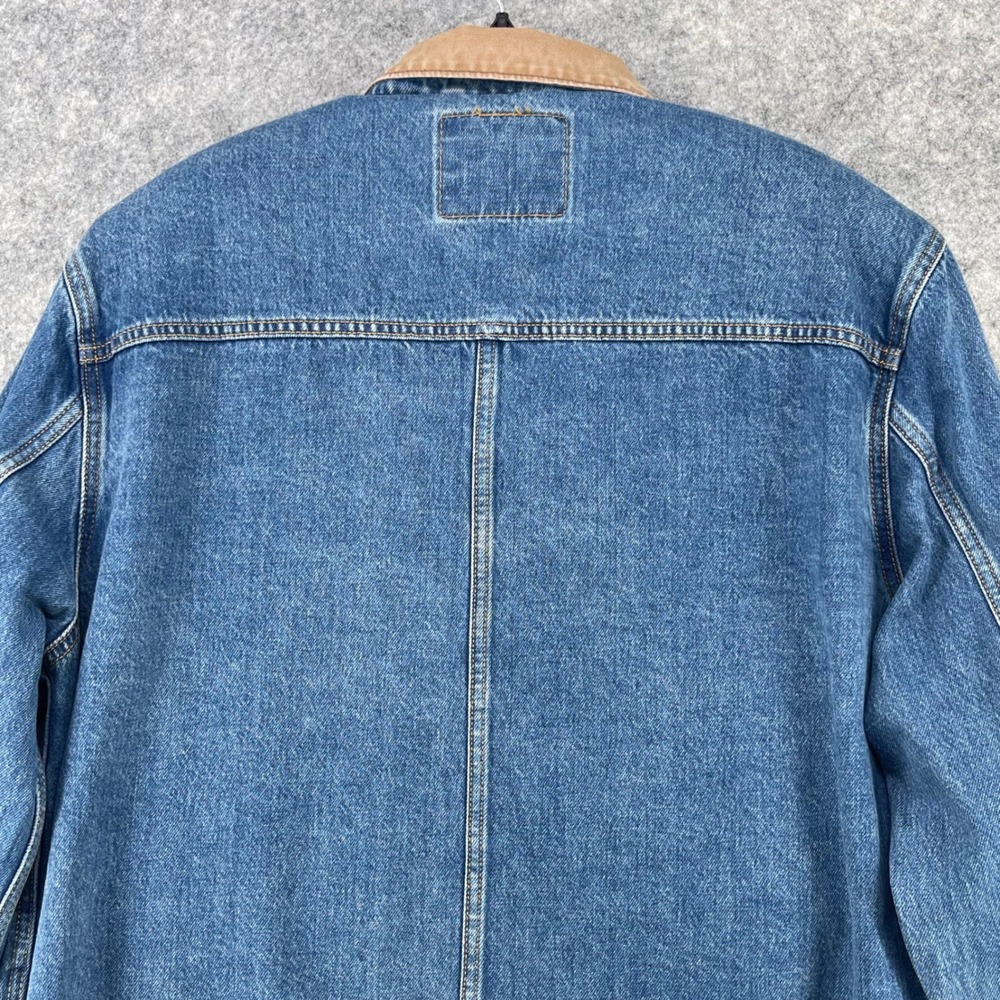 Levis East Port Chore Jacket Men L Blue Denim Corduroy Collar Relaxed 002WW0000 - Picture 14 of 16